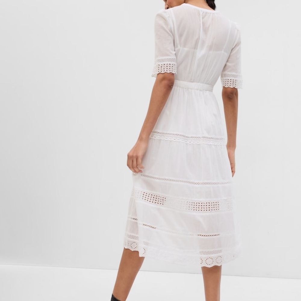 Gap Lace Button-Up Midi Dress